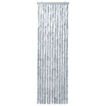 Vliegengordijn 120x220 cm chenille wit en grijs 120 x 220 cm Wit en grijs
