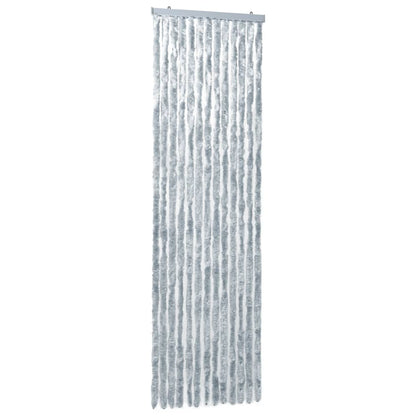 Vliegengordijn 120x220 cm chenille wit en grijs 120 x 220 cm Wit en grijs