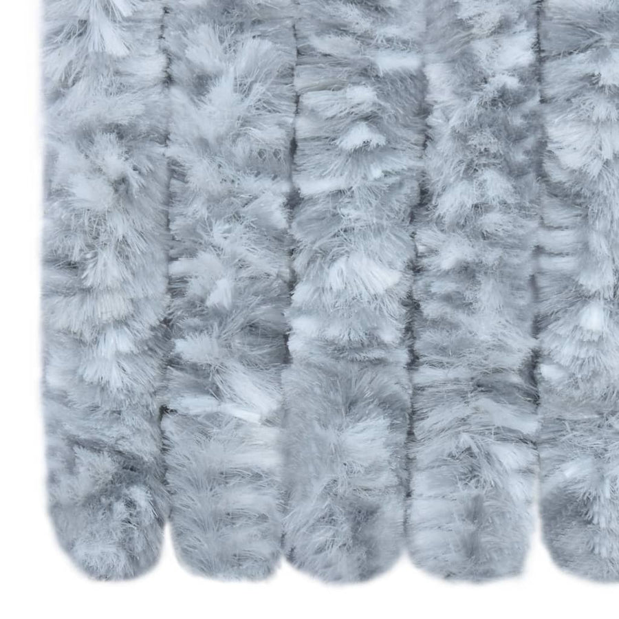 Vliegengordijn 120x220 cm chenille wit en grijs 120 x 220 cm Wit en grijs