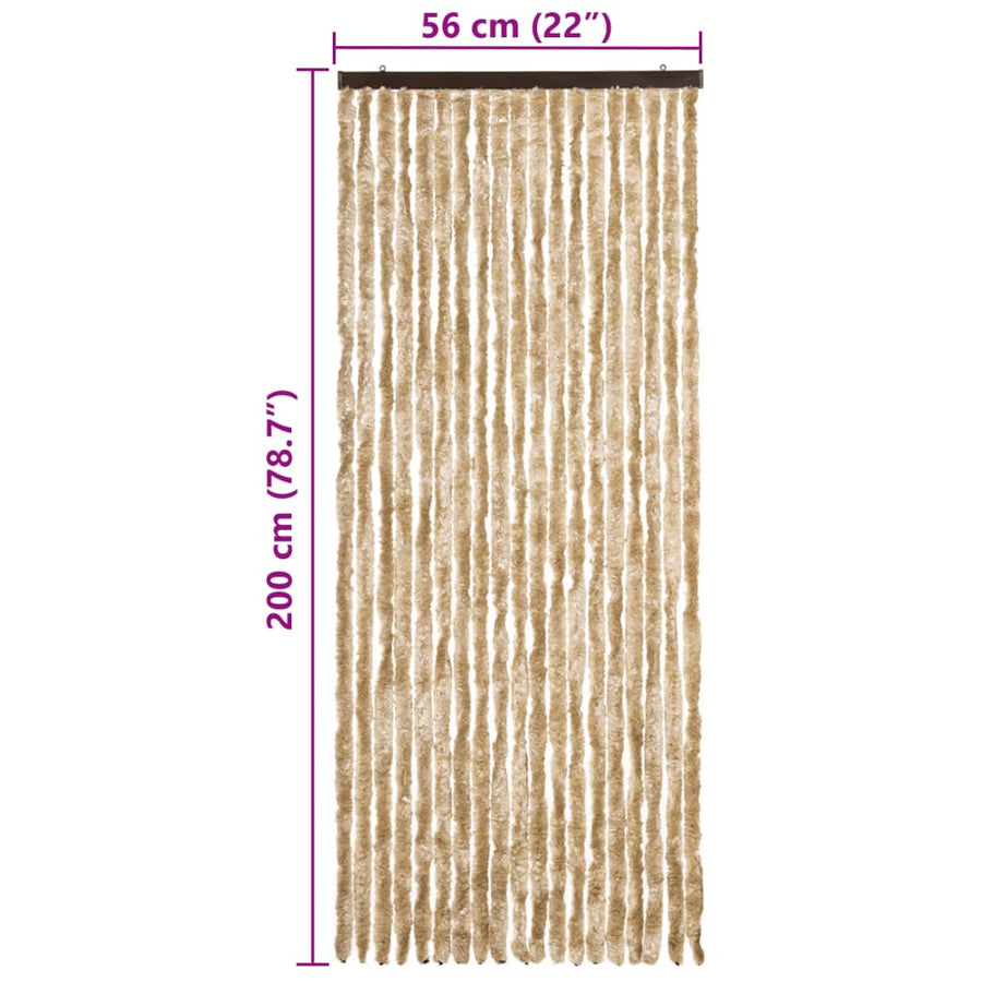 Vliegengordijn Chenille Beige 56 x 200 cm