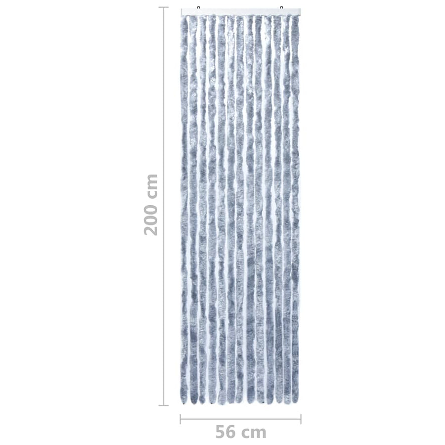 Vliegengordijn 56x200 cm chenille zilverkleurig 56 x 200 cm Zilver