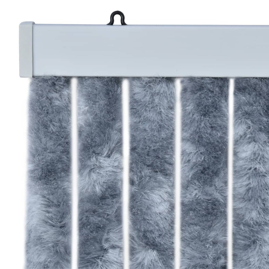 Vliegengordijn 90x200 cm chenille zilverkleurig 90 x 200 cm Zilver