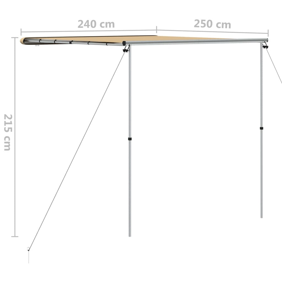 Luifel Voor Camper En Caravan 2,4X2,5X2,15 M Beige 2.4 x 2.5 x 2.15 m