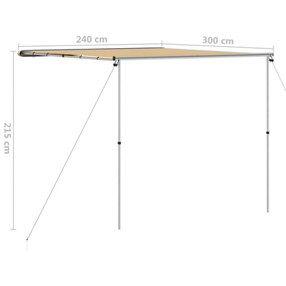 Luifel Voor Camper En Caravan 2,4X3X2,15 M Beige 2.4 x 3 x 2.15 m