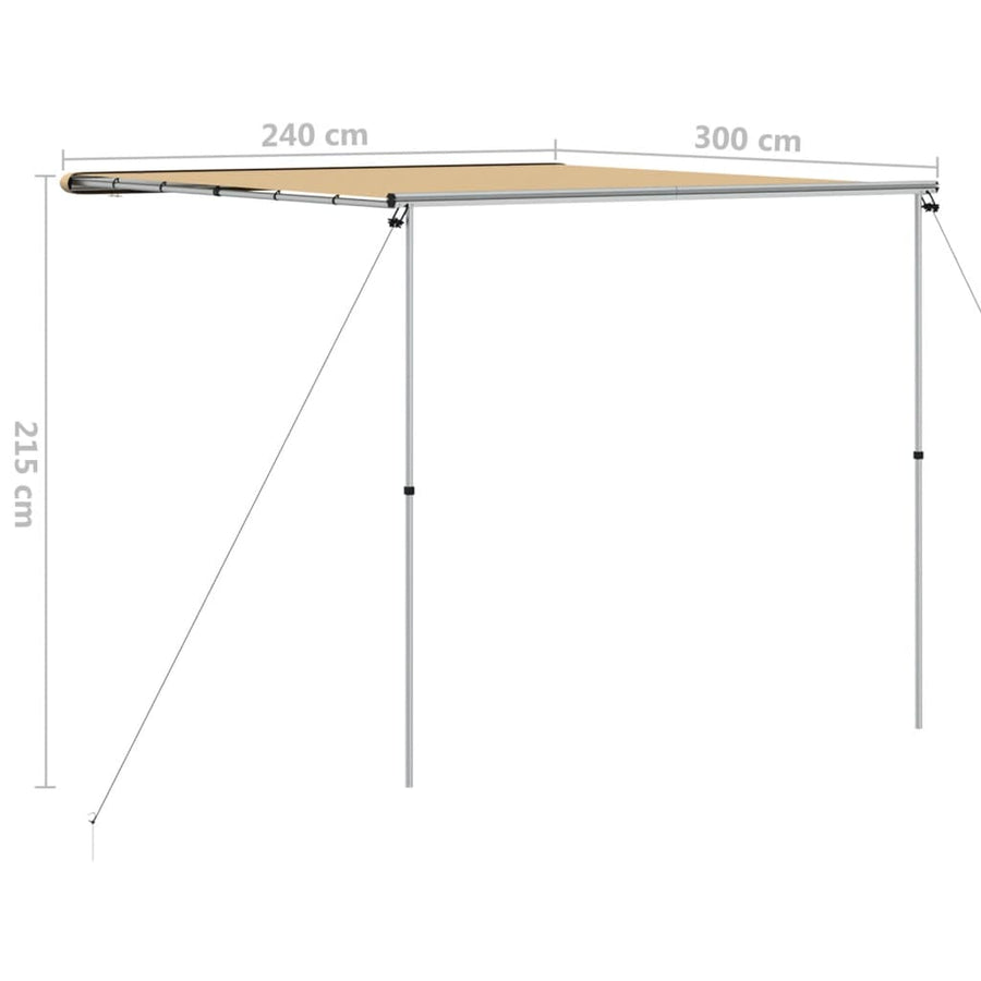 Luifel Voor Camper En Caravan 2,4X3X2,15 M Beige 2.4 x 3 x 2.15 m