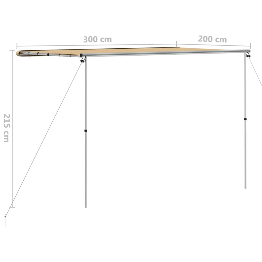 Luifel voor camper en caravan 3x2x2,15 m beige