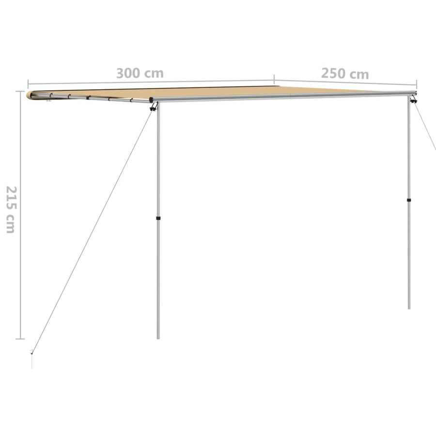Luifel Voor Camper En Caravan 3X2,5X2,15 M Beige 3 x 2.5 x 2.15 m