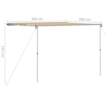 Luifel voor camper en caravan 3x3x2,15 m beige