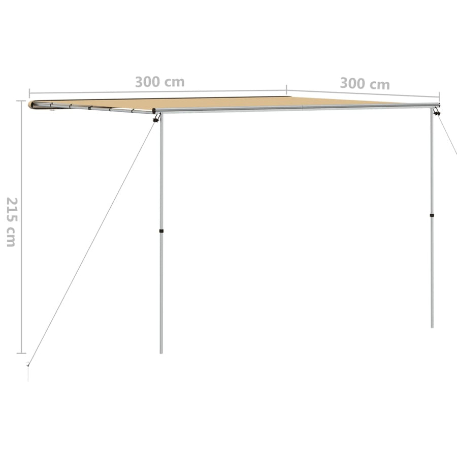 Luifel voor camper en caravan 3x3x2,15 m beige