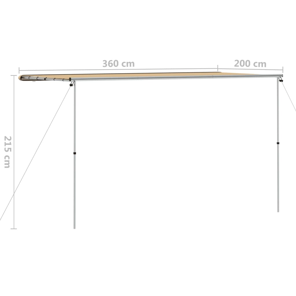 Luifel voor camper en caravan 3,6x2x2,15 m beige