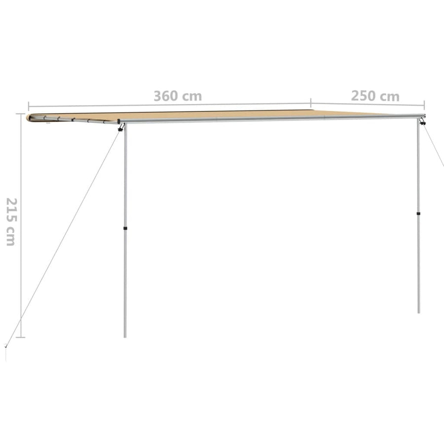 Luifel voor camper en caravan 3,6x2,5x2,15 m beige