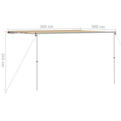Luifel voor camper en caravan 3,6x3x2,15 m beige