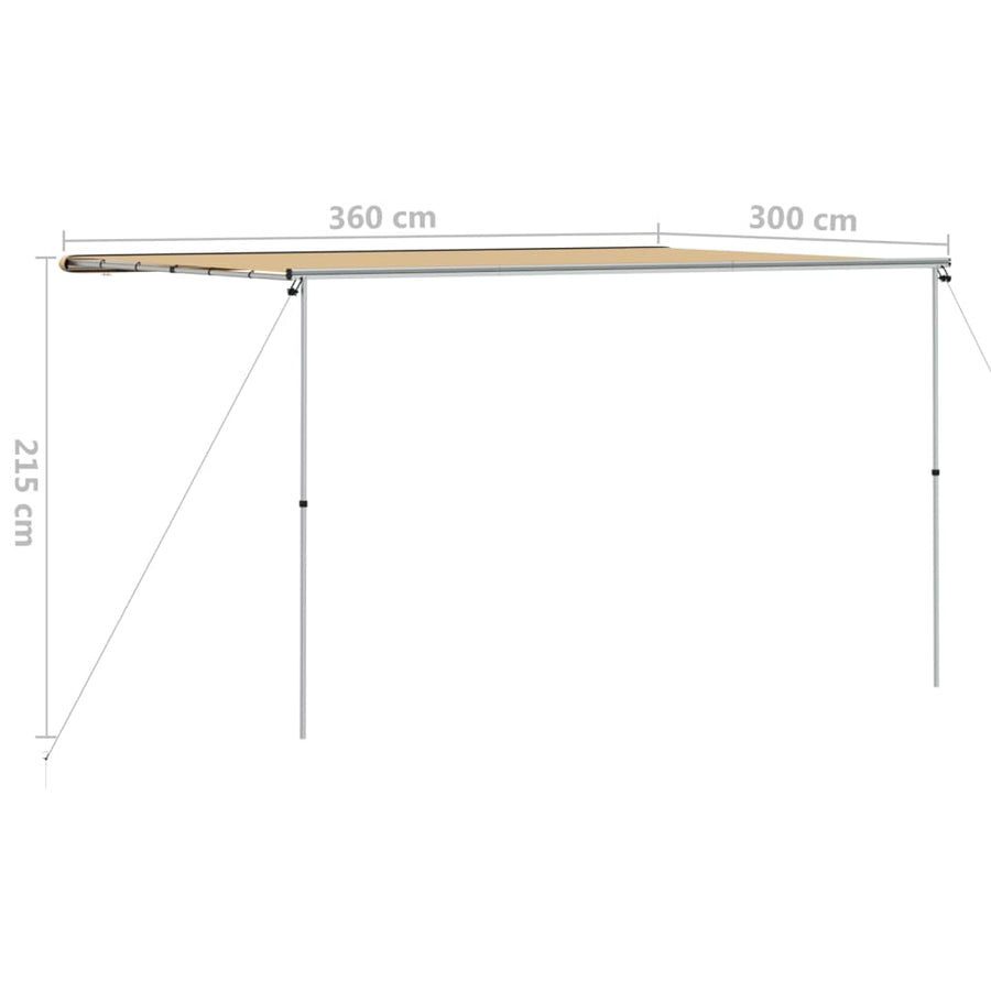 Luifel voor camper en caravan 3,6x3x2,15 m beige