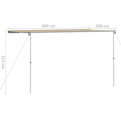Luifel voor camper en caravan 4x2x2,15 m beige