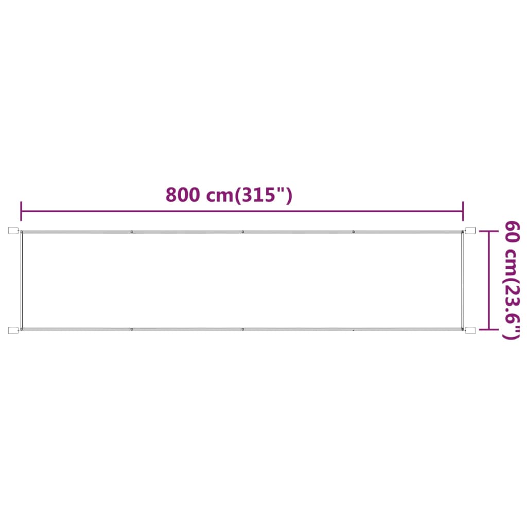 Luifel Verticaal Oxford Stof 60 x 800 cm Wit