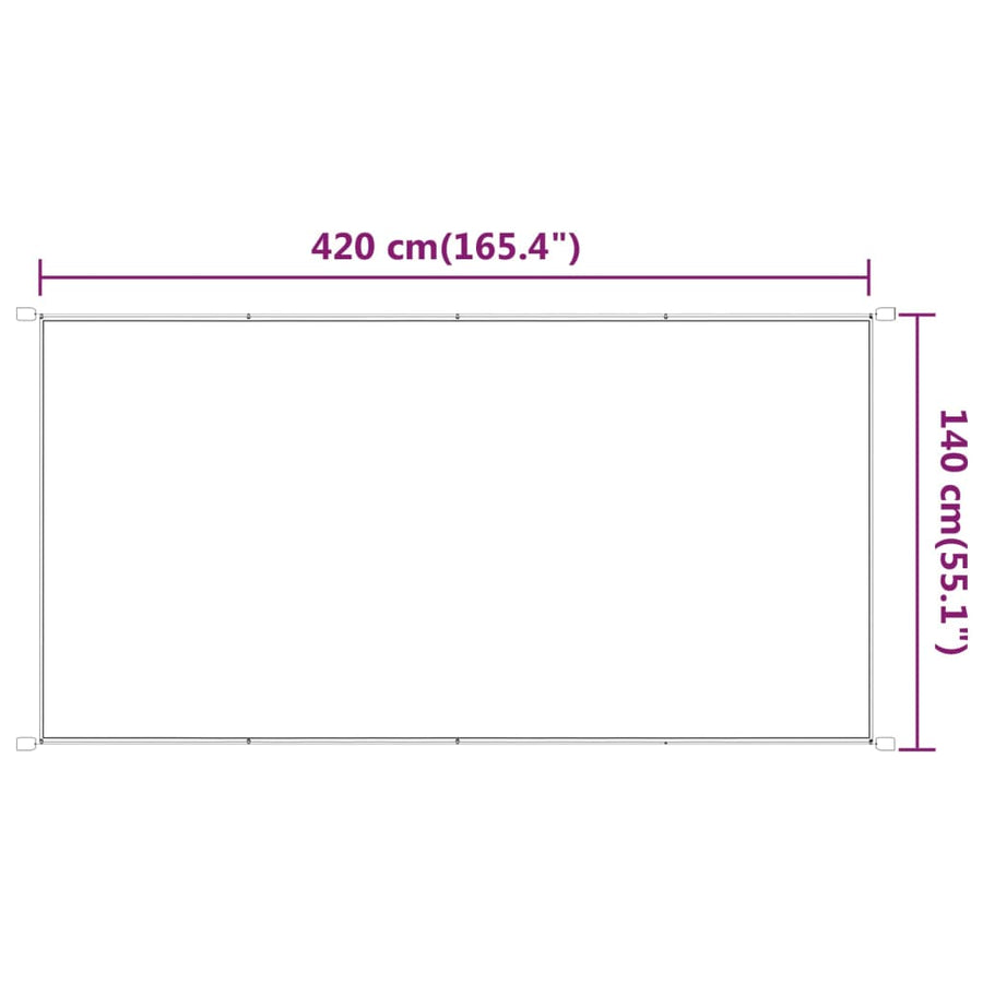 Luifel Verticaal Oxford Stof Wit 140 x 420 cm