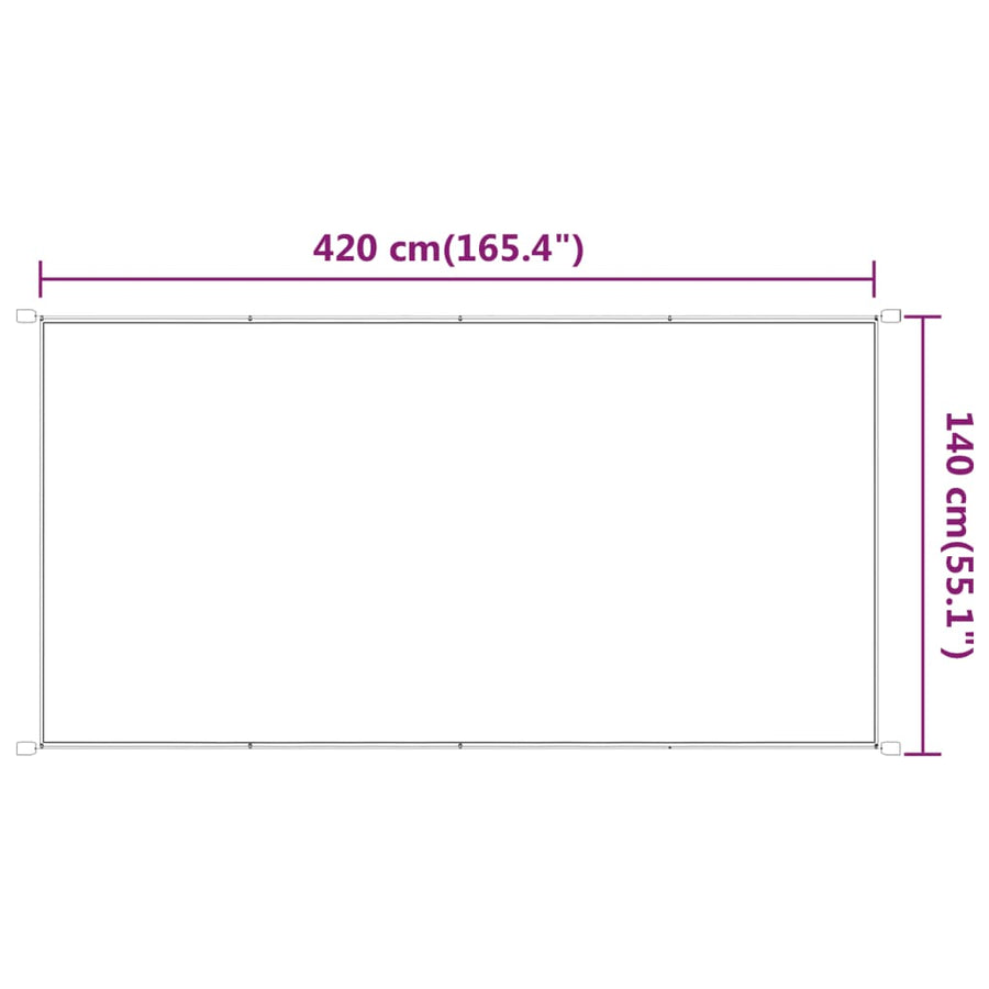 Luifel Verticaal Oxford Stof Kleurig Antraciet 140 x 420 cm
