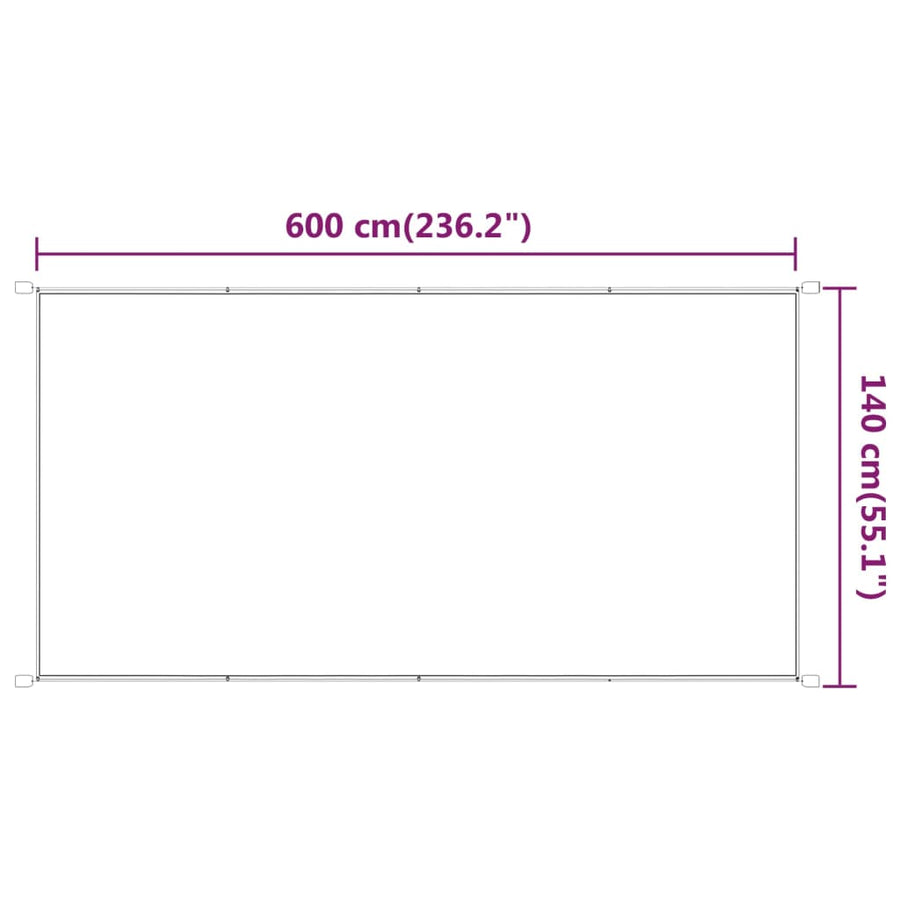 Luifel Verticaal Oxford Stof Kleurig 140 x 600 cm Antraciet