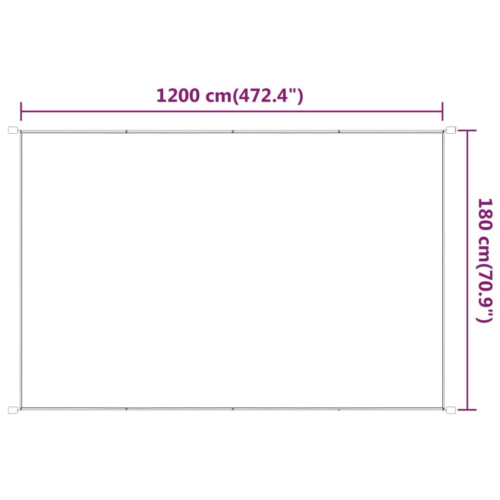 Luifel Verticaal Oxford Stof Kleurig 180 x 1200 cm Antraciet