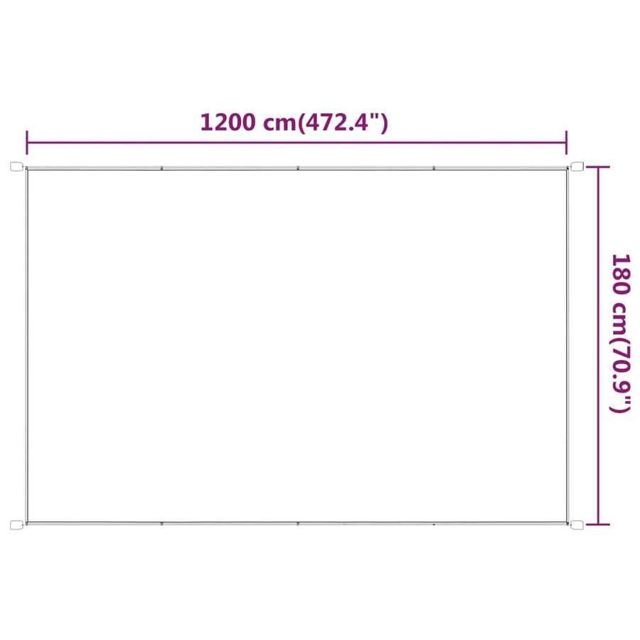 Luifel Verticaal Oxford Stof Kleurig 180 x 1200 cm Antraciet