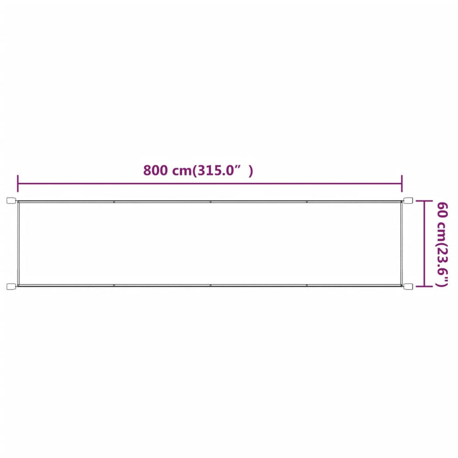 Luifel Verticaal Oxford Stof 60 x 800 cm Blauw