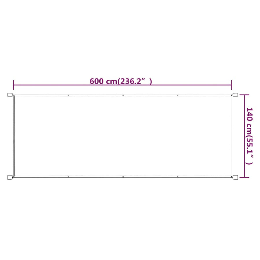 Luifel Verticaal Oxford Stof 140 x 600 cm Blauw