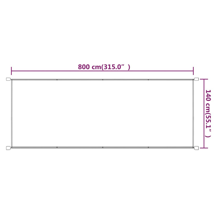Luifel Verticaal Oxford Stof 140 x 800 cm Blauw
