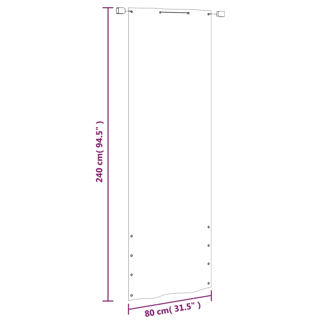 Balkonscherm 80x240 cm oxford stof lichtgroen 80 x 240 cm Lichtgroen