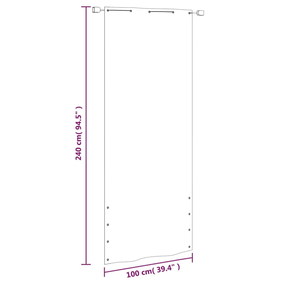 Balkonscherm Oxford Stof 100 x 240 cm Lichtgroen
