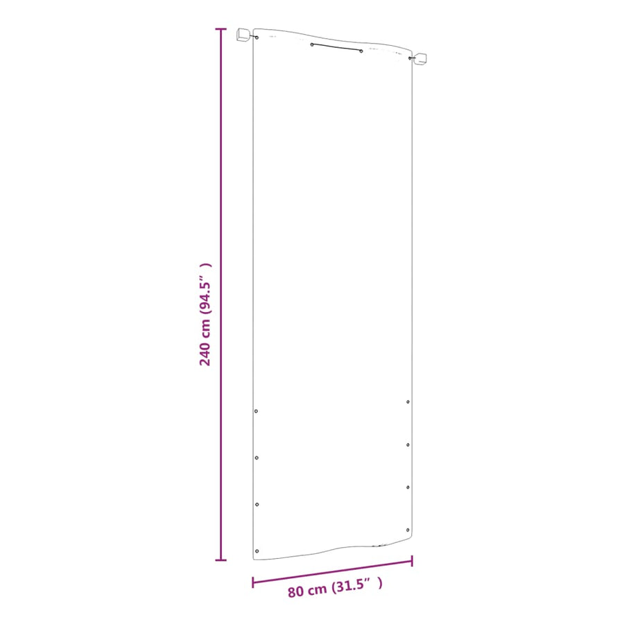 Balkonscherm 80x240 cm oxford stof rood