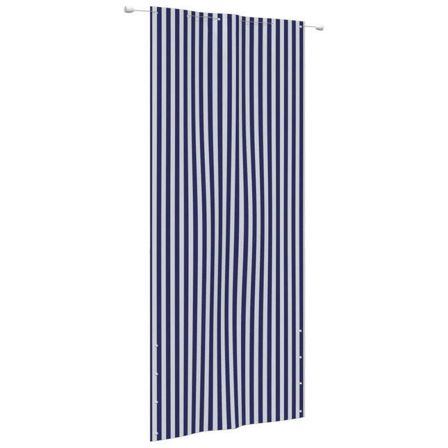 Balkonscherm Oxford Stof 120 x 240 cm Blauw en wit