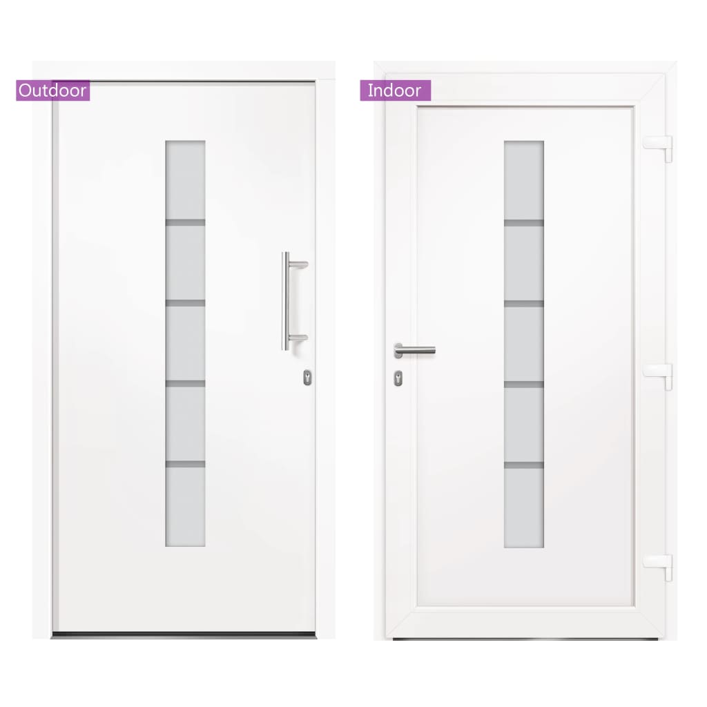 Voordeur 100X200 Cm Aluminium En Pvc Wit 100 x 200 cm Rechts