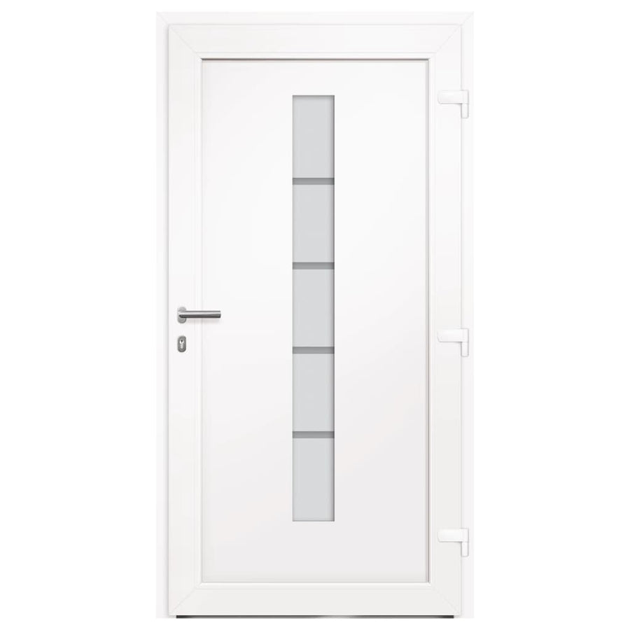 Voordeur 100x210 cm aluminium en PVC wit 1 100 x 210 cm Wit