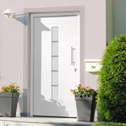 Voordeur 100x210 cm aluminium PVC wit