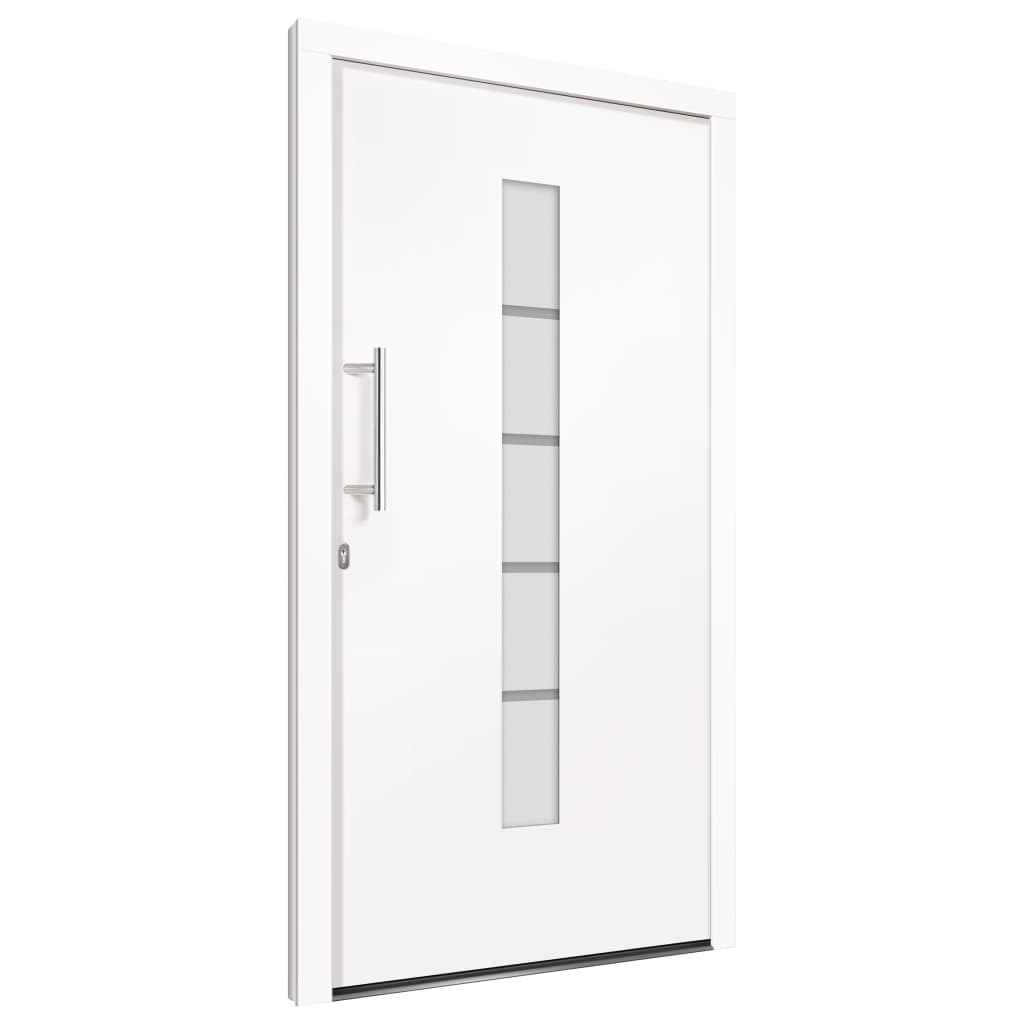 Voordeur 100x200 cm aluminium en PVC wit 100 x 200 cm Links