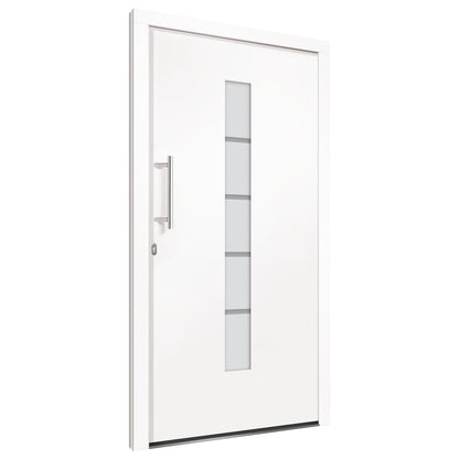 Voordeur 100x200 cm aluminium en PVC wit 100 x 200 cm Links
