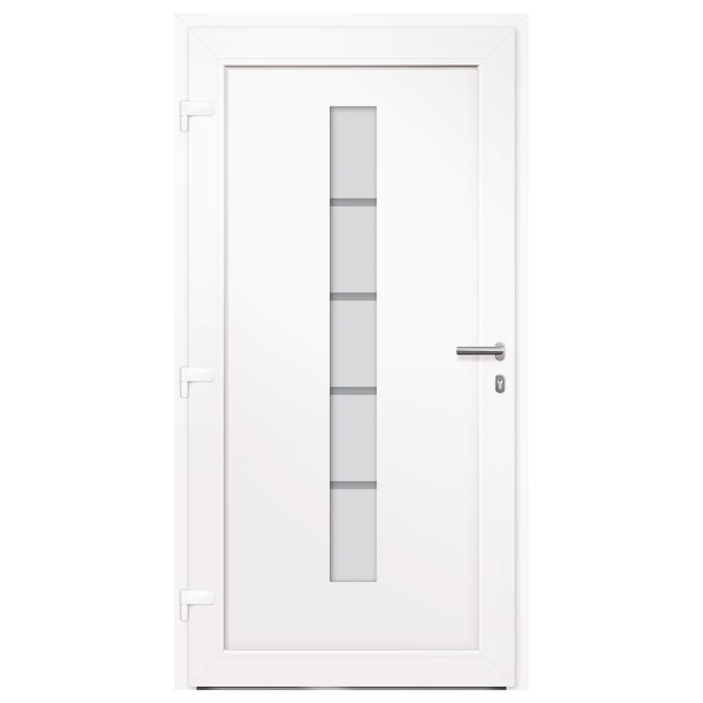 Voordeur 100x200 cm aluminium en PVC wit 100 x 200 cm Links