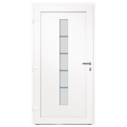 Voordeur 100x200 cm aluminium en PVC wit 100 x 200 cm Links