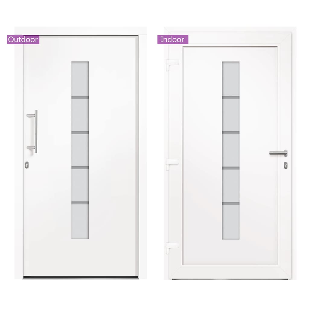 Voordeur 100x200 cm aluminium en PVC wit 100 x 200 cm Links