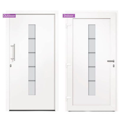 Voordeur 100x200 cm aluminium en PVC wit 100 x 200 cm Links