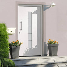 Voordeur 100x200 cm aluminium en PVC wit 100 x 200 cm Links