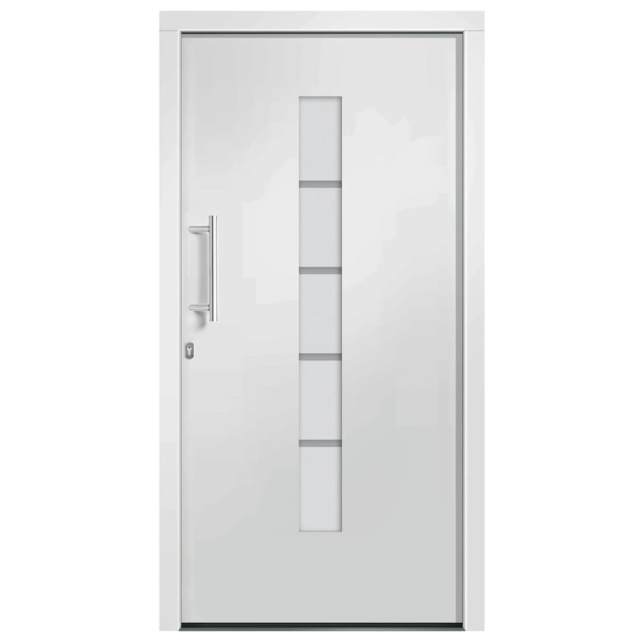 Voordeur 100x210 cm aluminium en PVC wit 1 100 x 210 cm Wit