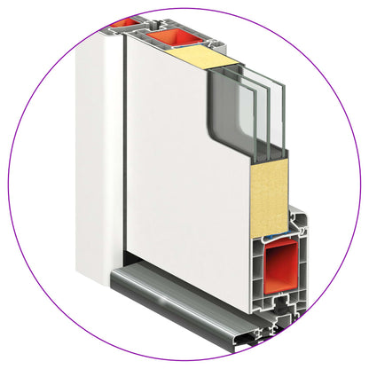 Voordeur 100x210 cm aluminium en PVC wit 1 100 x 210 cm Wit