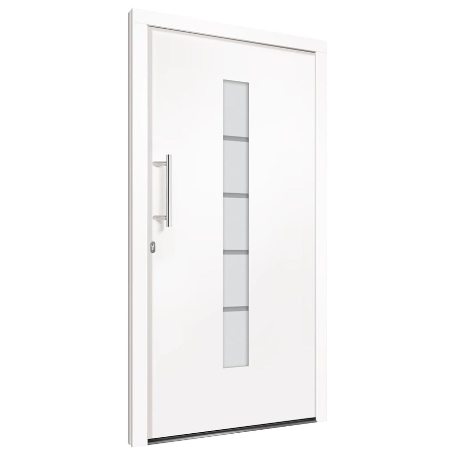 Voordeur 110x210 cm aluminium en PVC wit 1 110 x 210 cm Wit