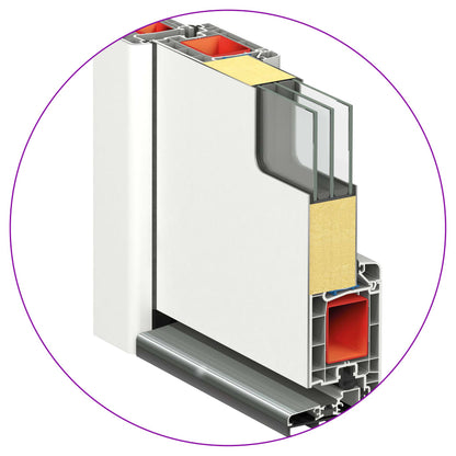 Voordeur 110x210 cm aluminium en PVC wit 1 110 x 210 cm Wit