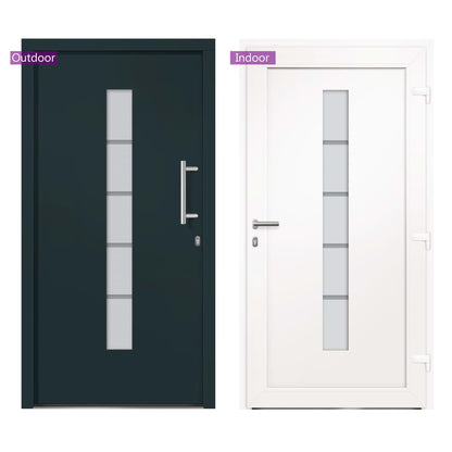 Voordeur Aluminium En Pvc Antraciet 100 x 200 cm Rechts
