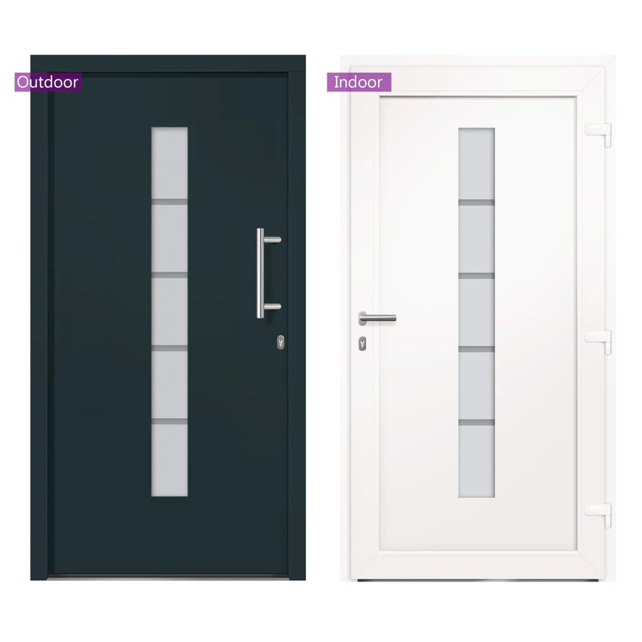 Voordeur Aluminium En Pvc Antraciet 100 x 200 cm Rechts