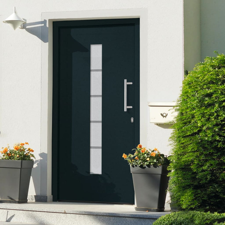 Voordeur Aluminium En Pvc Antraciet 100 x 200 cm Rechts