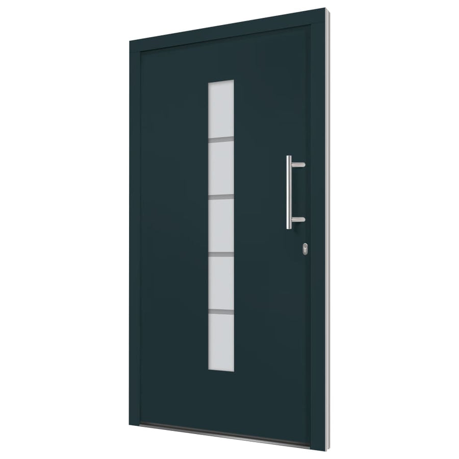 Voordeur 100x210 cm aluminium en PVC antraciet 1 100 x 210 cm Antraciet