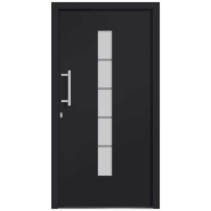 Voordeur 100x200 cm aluminium en PVC antraciet 100 x 200 cm Links